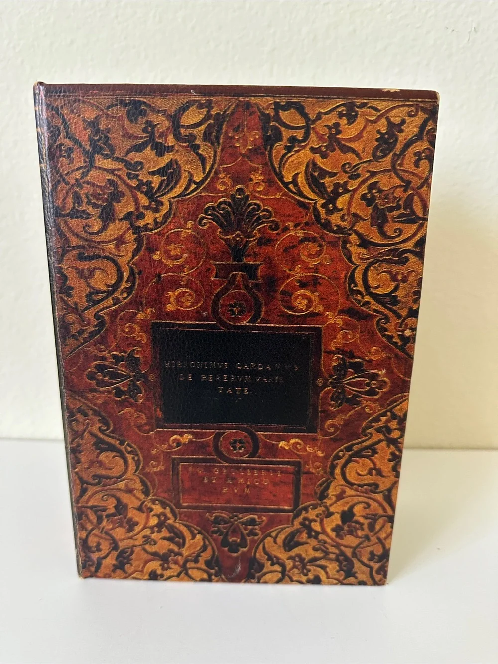 Decorative Faux Book Jewelry Trinket Storage Box Burgundy Lined Interior